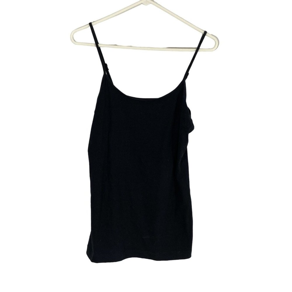 14th & Union Womens Black Stretch Spaghetti Strap Camisole Tank Top Size Large